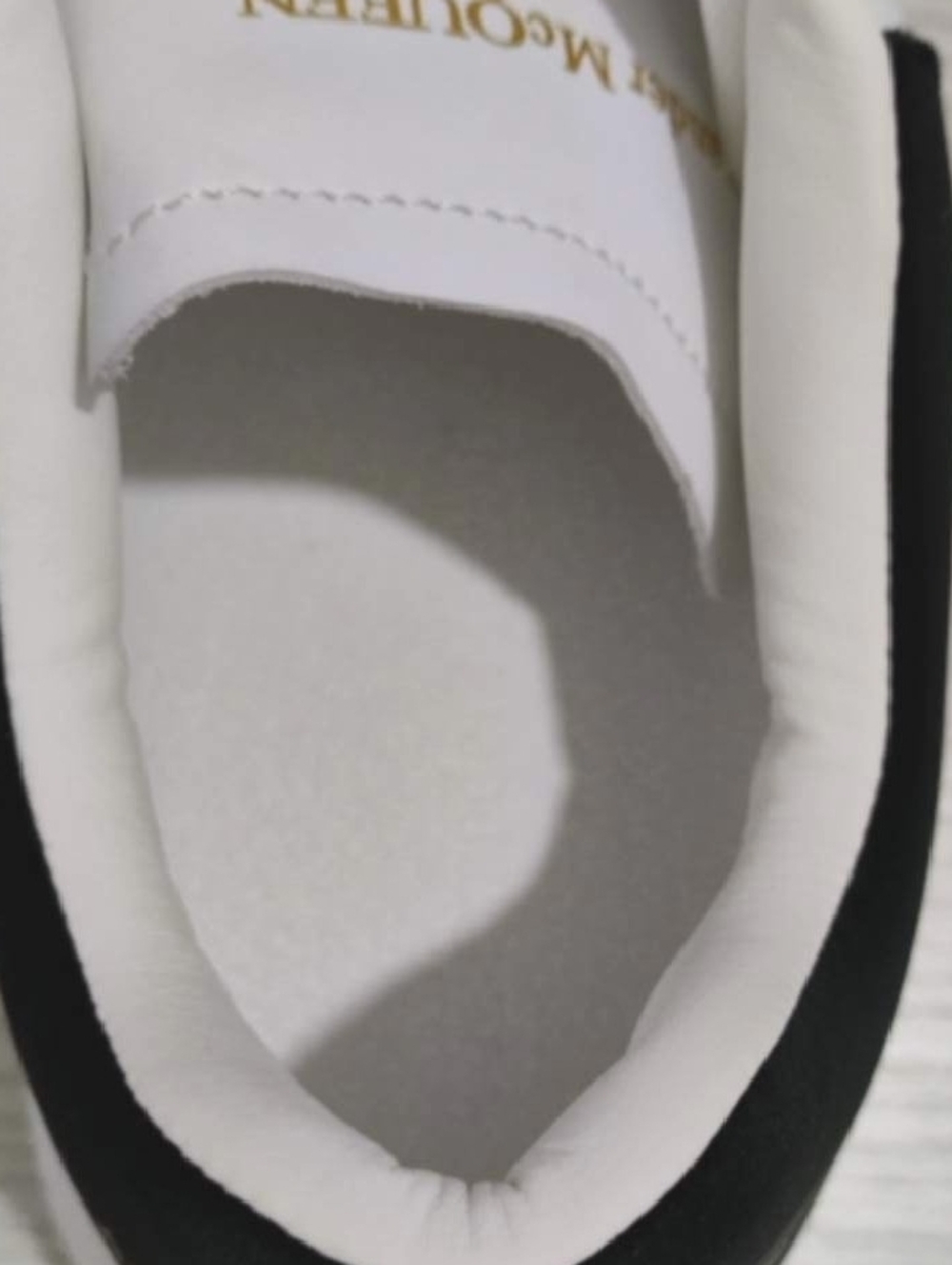 Alexander McQueen White Sneakers with Black Heel Tab - Picture 6 of 7
